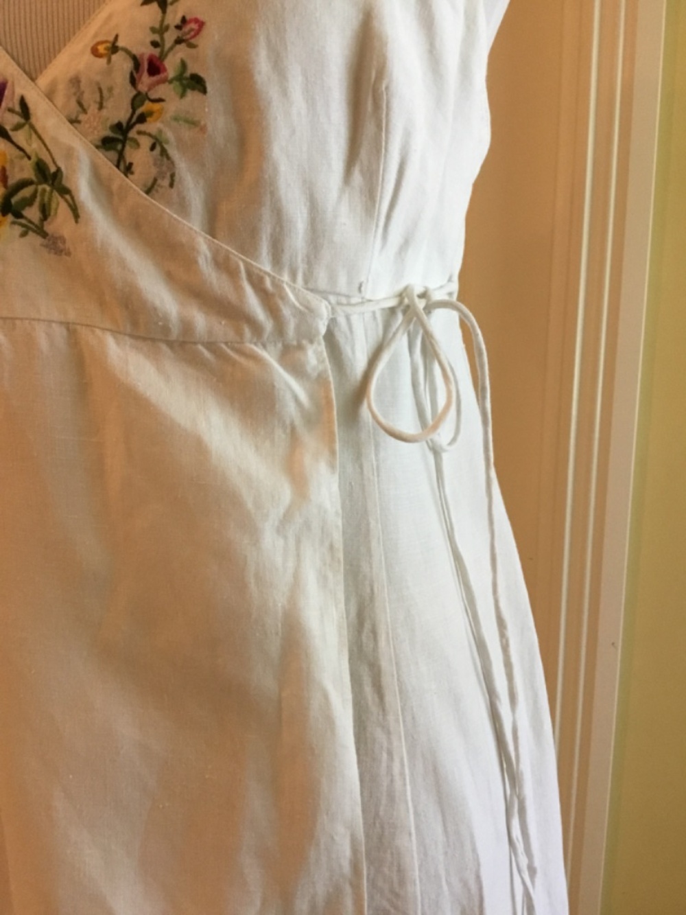 Vintage RALPH by Ralph Lauren White Embroidered Linen Blend Maxi Dress - Picture 15 of 15